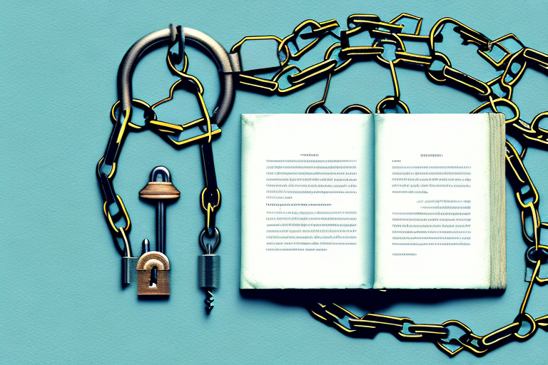 A book with a lock and chain around it